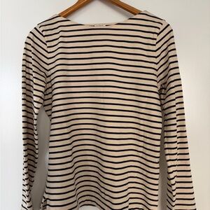 J. Crew Navy and Cream Striped Long Sleeve Tee